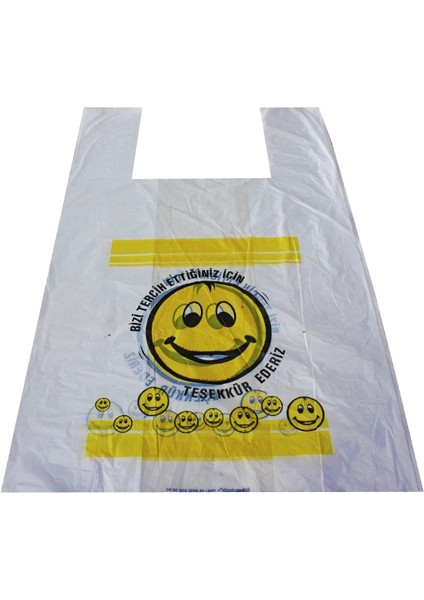Hışır Poşet Smile Baskılı Orta Boy ( 150 Adet )