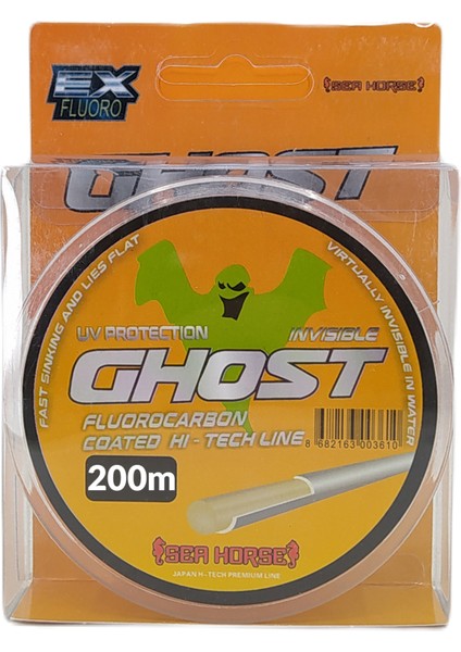 Sea Horse Ghost 200M Hayalet Misina Fluorocarbon Coated Şeffaf