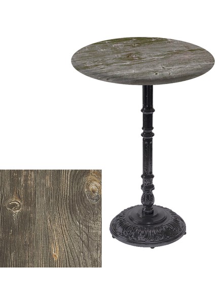 Bistro Döküm Masa (ÇIPA-6075 Werzalit Yuvarlak Q 60CM) - Old Pine
