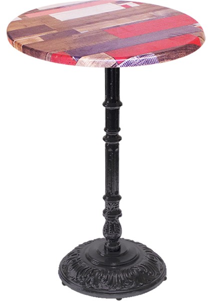 Bistro Döküm Masa (ÇIPA-6075 Werzalit Yuvarlak Q 60CM) - Red Wood