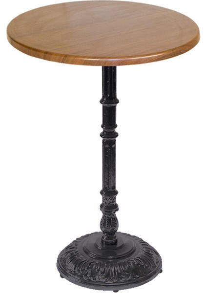 Bistro Döküm Masa (ÇIPA-6075 Werzalit Yuvarlak Q 70CM) - Koyu Ahşap