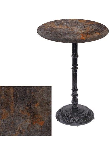 Bistro Döküm Masa (ÇIPA-6075 Werzalit Yuvarlak Q 70CM) - Metalic Oxid 3