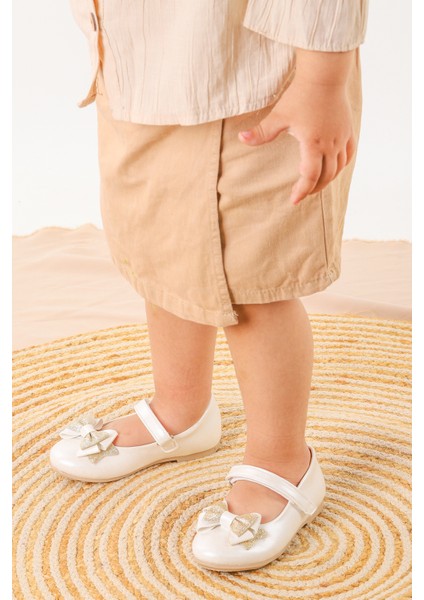 Silvery Cilt Cırtlı Kum Sim Fiyonklu Kız Çocuk Babet Ayakkabı fiyatları