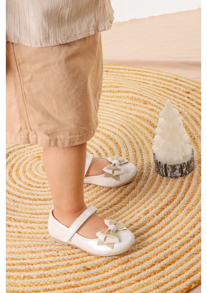 Silvery Cilt Cırtlı Kum Sim Fiyonklu Kız Çocuk Babet Ayakkabı modelleri