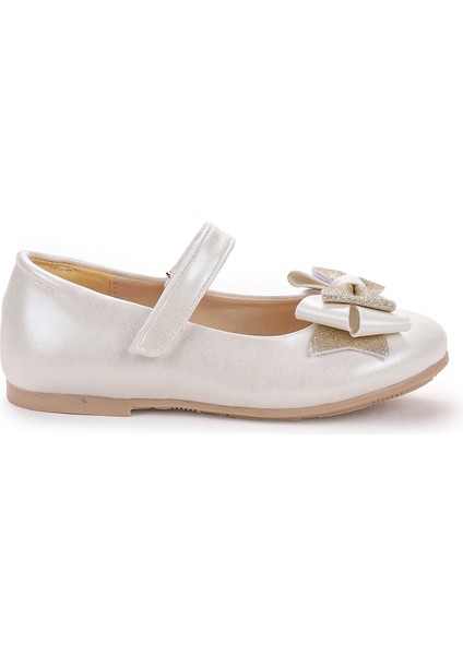 Silvery Cilt Cırtlı Kum Sim Fiyonklu Kız Çocuk Babet Ayakkabı fırsatları