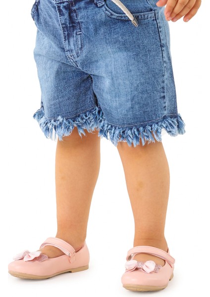 Taşlı Cırtlı Kız Çocuk Fiyonklu Babet Ayakkabı Ege 204 Cilt Pudra fiyatları