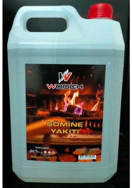 Wooch 5 Litre Bacasız Şömine Yakıtı %99 Bioethanol Özel Bidonda Kokusuz Dumansız