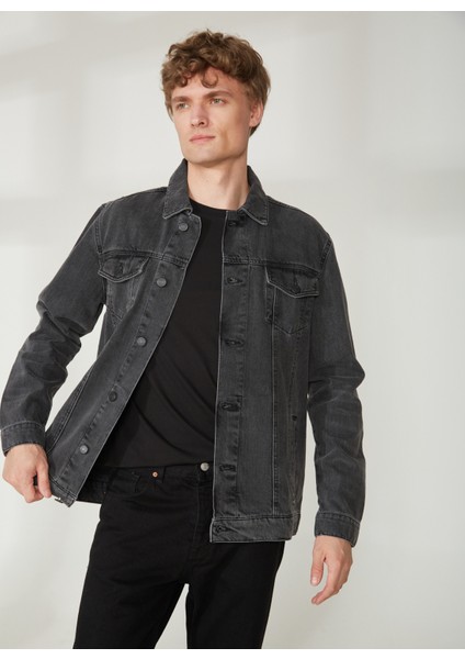 Gömlek Yaka Düz Antrasit Erkek T-Shirt E-Irına