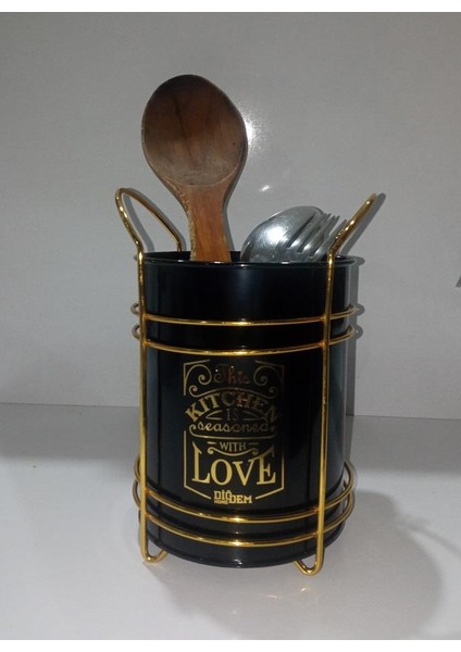 Zhlhome Gold Standtlı Kaşıklık Organizer Kitchen Love modelleri