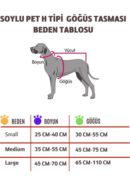 Jaune H Tipi Köpek Göğüs Tasması