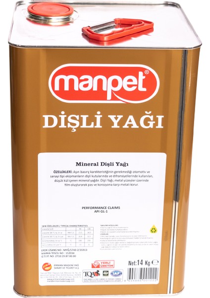 Tullia Dişli Yağı 90 Gl-I - 14 kg Plastik Bidon - Şanzıman Diferansiyel Yağı