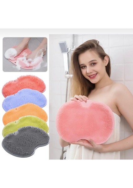 Vantuzlu Banyo Fırçası Masaj Pedi Sırt Ayak Kesesi Yıkama Lifi