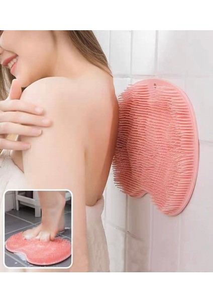 Vantuzlu Banyo Fırçası Masaj Pedi Sırt Ayak Kesesi Yıkama Lifi