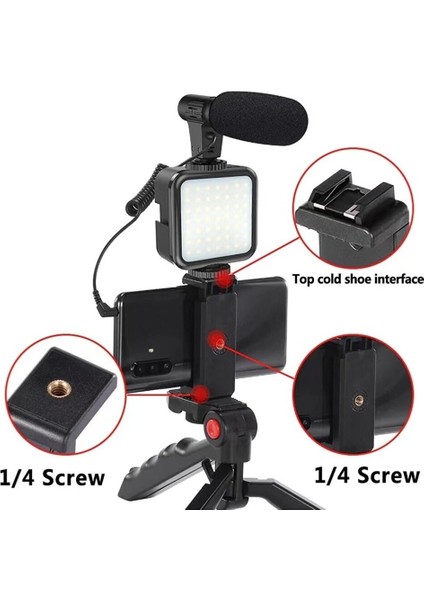 Ay-49 Video Making Kit Youtube Tiktok Işık Tripod Vlog Video Kayıt Işık Kumandalı Foto Video Işık