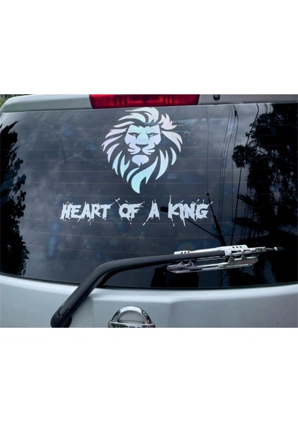 Heart Of A King Hologramlı Folyo Kesim Oto Sticker