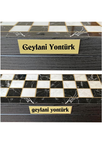 Kişiye Özel Hediye Isimli Paslanmaz Lüks Metal Satranç Takımı Mermer Desenli Büyük Boy Sandık 37CM fırsatları