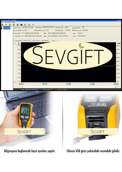 C.e.m DT-172 Sıcaklık ve Nem Kayıt Cihazı