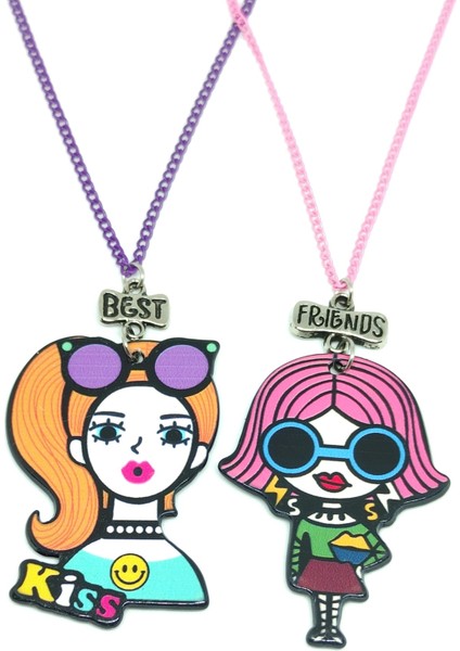 Havalı Kızlar (Cool Girls) Bff Kolye Renkli Zincirli