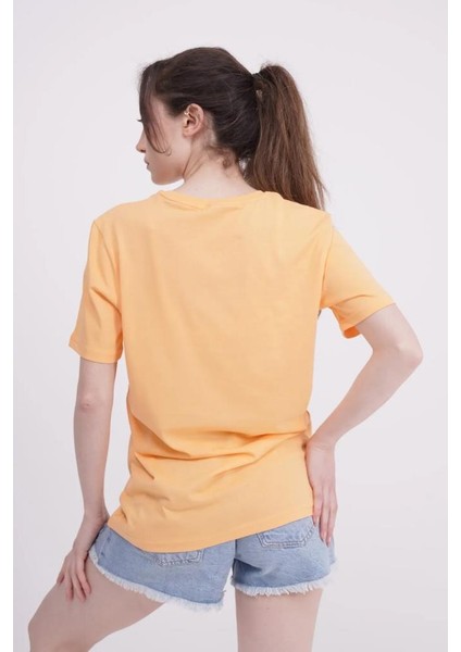 23SCTS223U Çapa Nakışlı Bisiklet Yaka Turuncu Tshirt indirimleri