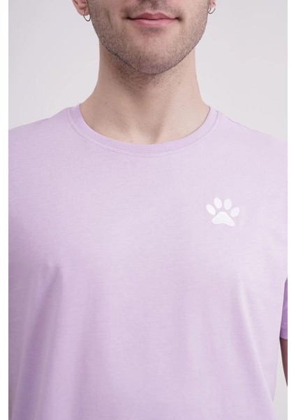 23SCTS232U Pati Nakışlı Bisiklet Yaka Lila Tshirt fiyatları