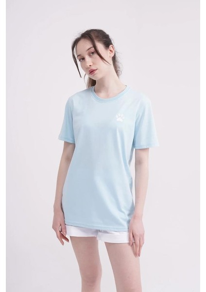 23SCTS233U Pati Nakışlı Yaka Açık Mavi Tshirt indirimleri