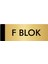 Metal Yönlendirme Levhası Departman Kapı İsimliği F Blok 5 x 20 cm Altın 1