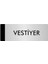 Metal Yönlendirme Levhası Departman Kapı İsimliği Vestiyer 5 x 20 cm Gümüş 1