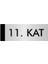 Metal Yönlendirme Levhası Departman Kapı İsimliği 11. Kat 5 x 20 cm Gümüş 1