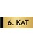 Metal Yönlendirme Levhası Departman Kapı İsimliği 6. Kat 10 x 20 cm Altın 1