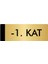 Metal Yönlendirme Levhası Departman Kapı İsimliği -1. Kat 10 x 20 cm Altın 1