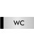 Metal Yönlendirme Levhası Departman Kapı İsimliği Wc 10 x 20 cm Gümüş 1