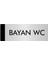 Metal Yönlendirme Levhası Departman Kapı İsimliği Bayan Wc 10 x 20 cm Gümüş 1