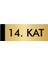 Metal Yönlendirme Levhası Departman Kapı İsimliği 14. Kat 7 x 20 cm Altın 1
