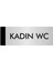 Metal Yönlendirme Levhası Departman Kapı İsimliği Kadın Wc 10 x 20 cm Gümüş 1