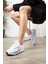 Günlük Kadın Sneaker Spor Ayakkabı Bağcıklı Triko Tırtıklı Kalın Taban Hafif Rahat Esnek Hava Alabilen 300 5