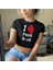 Touz Moda I Love Punk Rock Siyah Crop 2