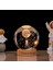 Işıklı Ahşap Kaideli Aya Çıkan Astronot Cam Küre 8cm*6cm 1