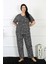 Kadın Büyük Beden Kısa Kol Pijama Takım 75011 4