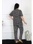 Kadın Büyük Beden Kısa Kol Pijama Takım 75011 5