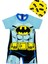 Erkek Çocuk Fermuarlı Kısa Kol Boxer Şort Tarz Güneş Korumalı Batman Yarasa Adam Mayo Bone Takımı 1