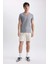 Slim Fit V Yaka Kısa Kollu Basic Tişört M4791AZ23SM 2