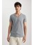 Slim Fit V Yaka Kısa Kollu Basic Tişört M4791AZ23SM 4