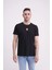 23SCTS240U Uçan Balon Nakışlı Bisiklet Yaka Siyah Tshirt 5