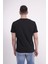 23SCTS223U Çapa Nakışlı Bisiklet Yaka Siyah Tshirt 4