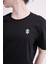 23SCTS235U Puzzle Nakışlı Bisiklet Yaka Siyah Tshirt 3