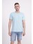 23SCTS233U Pati Nakışlı Yaka Açık Mavi Tshirt 1