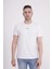 23SCTS225U Kaykay Nakışlı Bisiklet Yaka Beyaz Tshirt 1