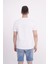 23SCTS225U Kaykay Nakışlı Bisiklet Yaka Beyaz Tshirt 3