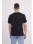 23SCTS228U Palmiye Nakışlı Bisiklet Yaka Siyah Tshirt 4