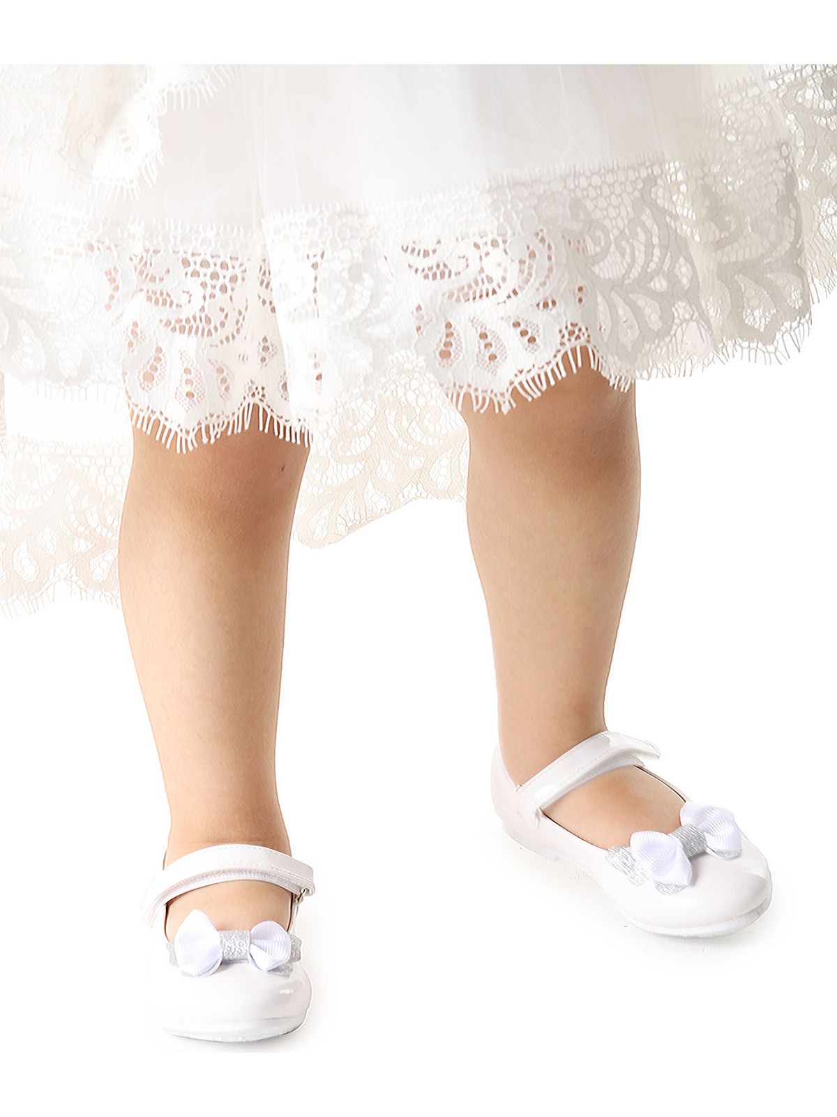 Kiko Kids Taşlı Cırtlı Kız Çocuk Fiyonklu Babet Ayakkabı Ege 204 Rugan Kırmızı - Görsel 3